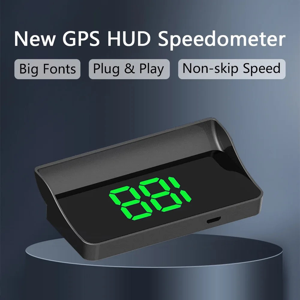 Car Speedometer HUD GPS Head Up Display KM/H MPH Digital Speed Meter Windshield Projector Plug&Play Auto Electronics Accessories