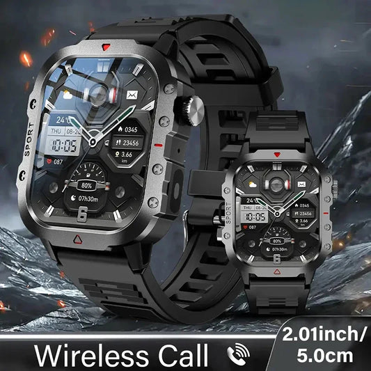 Outdoor 2.01'' Men's Smartwatches Flashlight Fitness Clock Wireless Call Sports Wrist Smart Watches for Women IOS Android 2026
