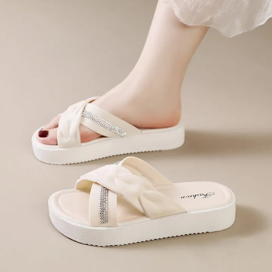 2026 Summer New Fashion Women Shoes Slippers Comfortable Platform Shoe High Heels Leisure Flower Outdoo Slipper Women