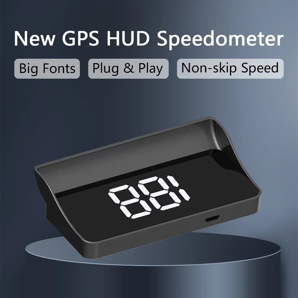 Car Speedometer HUD GPS Head Up Display KM/H MPH Digital Speed Meter Windshield Projector Plug&Play Auto Electronics Accessories