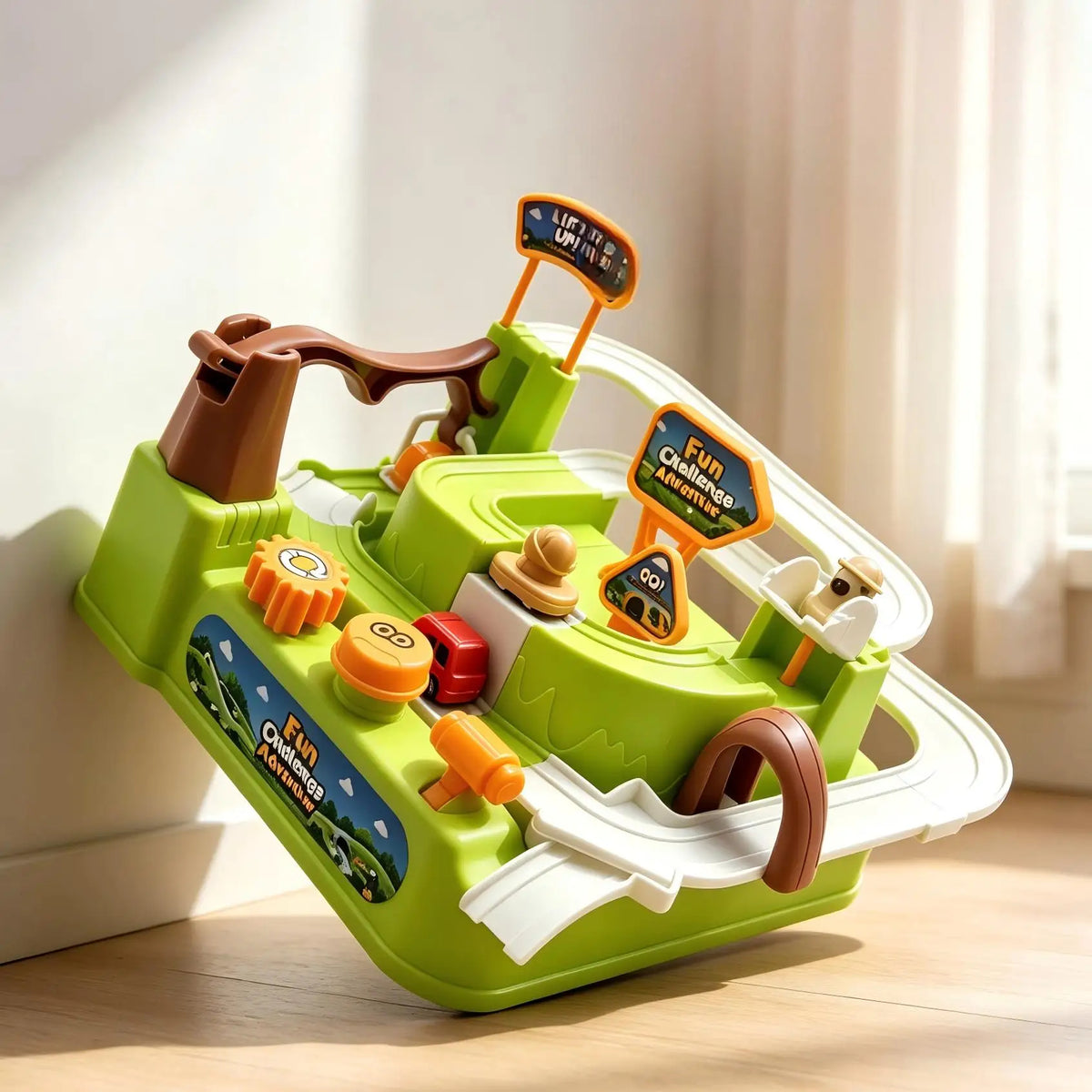 Children's Car Adventure Track Toy Vehicle for Ages 2-3 Boys' Educational Building Girls' Parking Lot Playset