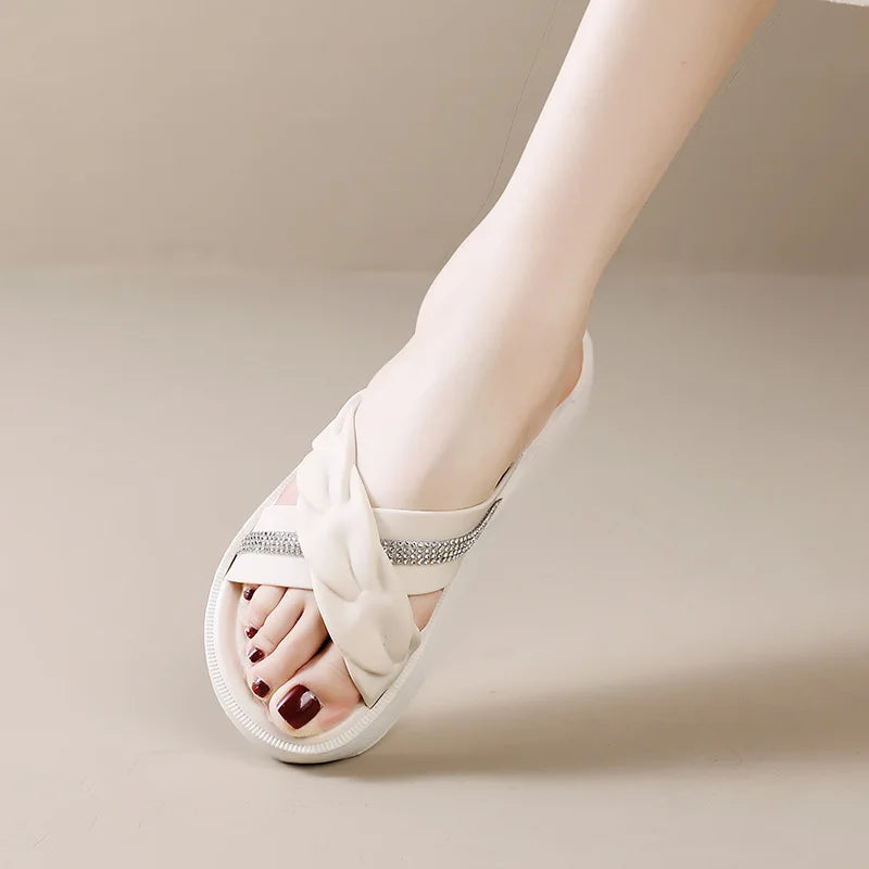 2026 Summer New Fashion Women Shoes Slippers Comfortable Platform Shoe High Heels Leisure Flower Outdoo Slipper Women
