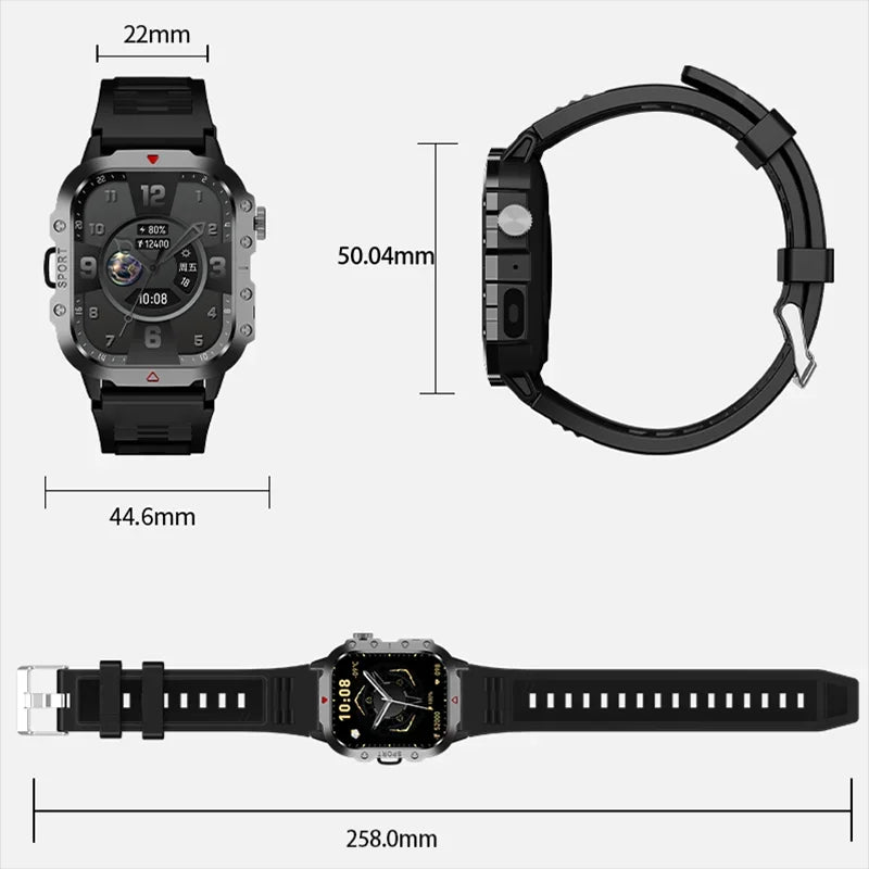 Outdoor 2.01'' Men's Smartwatches Flashlight Fitness Clock Wireless Call Sports Wrist Smart Watches for Women IOS Android 2026